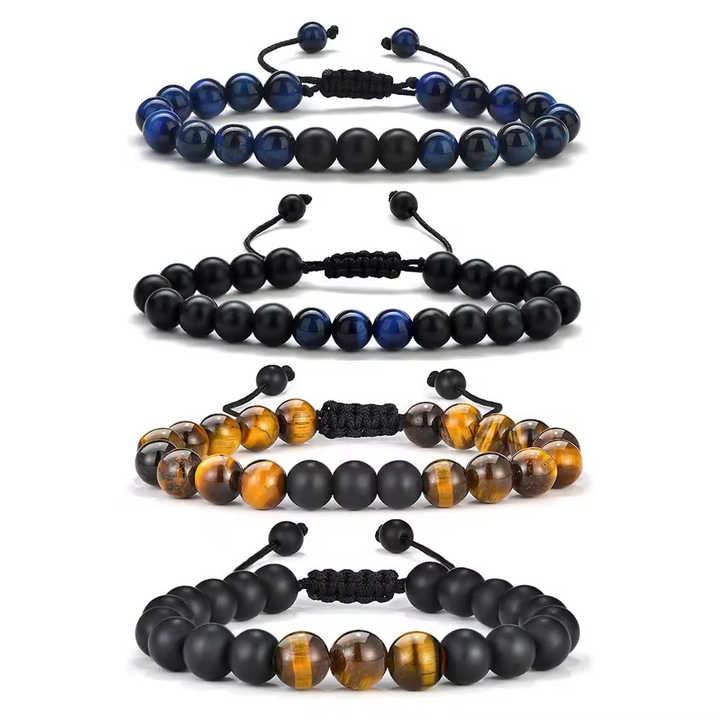 9 PCS Lava Rock Bead Bracelets For Men & Women - Natural Stone Stress Relief Bracelets - View #3