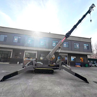 Grue araignée extérieure Tonlita télécommandée de 16 tonnes, 25m 30m, grue sur chenilles robuste avec flèche de déplacement et nacelle de travail
