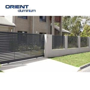 Hình ống hàng rào Tấm Nhà sản xuất ngoài trời riêng tư Nhôm hàng rào đen ngang tấm kim loại hàng rào - Product Image 4