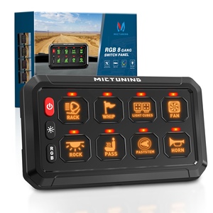 Mô hình RGB LED Rocker kiểm soát chuyển đổi hệ thống 12V màn hình cảm ứng Marine xe 8gang LED bảng chuyển đổi 12V - Product Image 2