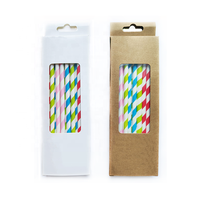 SOTON Pailles en papier jetables écologiques et compostables de qualité alimentaire 197 mm pour les fêtes