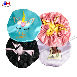 <span class=keywords><strong>Bonnet</strong></span> de Nuit en Satin Soie Personnalisé pour Enfant, Double Épaisseur, Réversible, Motif Personnage de Dessin Animé, en Soie Satinée - Product Image 6