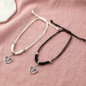 2 Pcs/set Love Heart Magnet Attract Bracelet for <b>Men</b> Women Love Pendent Couple Rope Chain Bracelets Valentine's Day Gift - Product Image 4