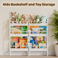 Bibliothèque étroite pour enfants avec étagères ouvertes, organisateur de jouets et de livres pour chambre d'enfant et salle de jeux, mobilier blanc pour enfants