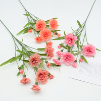 Meilleures ventes : Branche de fleurs artificielles décoratives à têtes multiples et petit diamètre, type œillets, pour décoration de mariage et de Noël, vente en gros