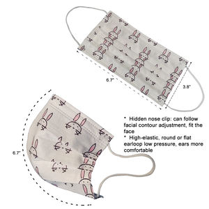 للبيع بالجملة قناع للوجه يستخدم لمرة واحدة من سبونليس وردي غير منسوج 3 طبقات جراح جراحي للاستعمال مرة واحدة - Product Image 2