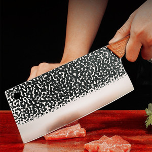 Longquan <b>knives</b> with blackened hammer-patterned texture, sharp household cleavers, <b>bone</b>-chopping and slicing <b>knives</b>, Guangdong - Product Image 1