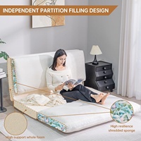 Fauteuils poufs pour adultes, canapé-lit pliant moderne en forme de L, matelas de sol avec rembourrage en mousse à mémoire de forme, housse en fausse fourrure douce et lavable