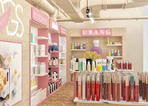 Mostrador de barra de Perfume personalizado de alta calidad, iluminación LED, vitrina de vidrio cosmético para decoración de muebles de tienda de maquillaje - Product Image 3