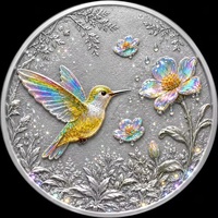 Pièce de monnaie commémorative en cuivre fin plaqué argent de 1 oz, animaux fantastiques, relief 3D, pièce de monnaie en métal de collection