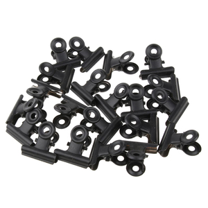 Mini Clips à lettres de bouledogue noir mat, 18 pièces, 22mm, avec trou, attaches en papier métallique, pour dossiers, papeterie, fournitures de bureau - Product Image 2
