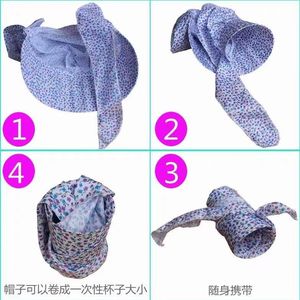 Sombrero de Pescador con Estampado Floral, Plegable, de Ala Ancha, Protección Solar, Cubre Cuello, Transpirable, para Adultos, para Actividades al Aire Libre - Product Image 1