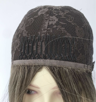 Perruque Courte Bob Ombrée Brun Clair avec Fermeture Machine et Dentelle Suisse, Densité 130, Cheveux Vierges Chinois Bruts, Perruque Tendance