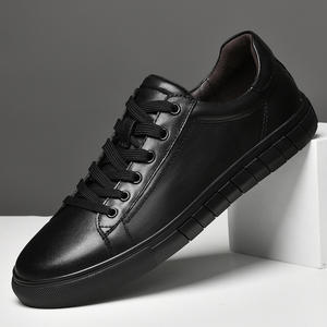 Baskets pour hommes en cuir pleine fleur, grande taille, blanches, printemps, à lacets, pour l'extérieur, style sport décontracté, modèle export - Product Image 2