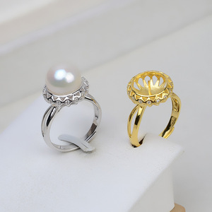 Anillo Femenino Hecho a Mano con Perlas de 10-11 mm, Base de Plata S925, Soporte de Oro de 14K, Accesorios de 3 mm - Product Image 1