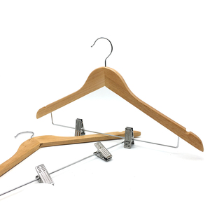 Perchas de madera natural de alta calidad con logotipo, venta de fábrica, producto estrella, perchas de madera premium naturales - Product Image 2