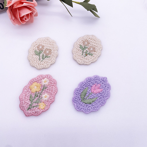 แผ่นผ้าโพลีเอสเตอร์ลายดอกไม้ทรงรีสำหรับงานประดิษฐ์ปะติดกระเป๋าและตกแต่งเสื้อผ้าสัตว์เลี้ยงสำหรับใช้รองเท้า - Product Image 3