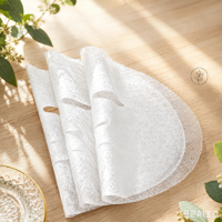 Substrat de masque facial en tissu non tissé Y447 en fibres végétales naturelles d'acacia, 23 g/m², ultra-léger et respirant, en feuille sèche