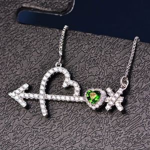Joacii la flecha <span class=keywords><strong>de</strong></span> <span class=keywords><strong>Cupido</strong></span> diseño <span class=keywords><strong>de</strong></span> corazón AAA Cubic Zircon colgante <span class=keywords><strong>de</strong></span> collar <span class=keywords><strong>de</strong></span> plata - Product Image 4