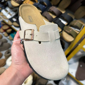 Chaussures Boken en cuir <span class=keywords><strong>de</strong></span> vachette grande taille pour garçons, semelle épaisse en liège pour usage décontracté, style classique avec embout protégé et demi-chaussons pour femmes - Product Image 6