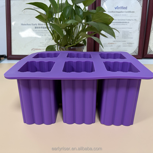 <span class=keywords><strong>Moule</strong></span> en silicone Early Riser pour savon, 6 cavités rectangulaires, pour glaces, glaçons et gâteaux, antiadhésif, résistant à la chaleur, haute qualité - Product Image 3