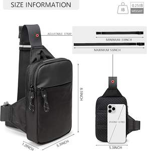 Schulter tasche für Männer Frauen, Cross body Water proof Trendy Schulter Handy für Travel Work Gym <span class=keywords><strong>Bag</strong></span> - Product Image 6