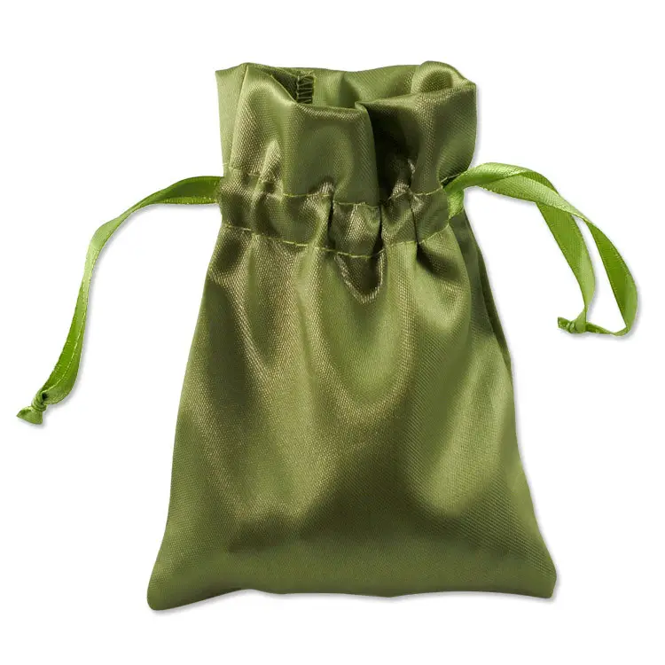 Custom Jewelry Dustproof Drawstring Satin Bag With Custom Logo