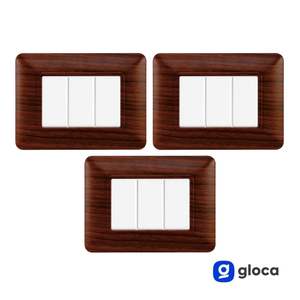 Juego de 3 interruptores de pared Gloca con placa de plástico, fácil instalación para Matix - Product Image 2