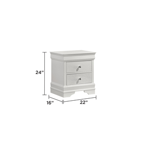 Modern 2-Drawer <b>Night</b> <b>Stand</b> White Wood Storage Drawer Bedroom Furniture - Product Image 3