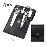 Best-seller - Kit de manucure et pédicure professionnel portable 7-en-1 en acier inoxydable de qualité supérieure, finition miroir, ensemble complet