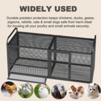 Cage à poulets en fer robuste, pliable, portable, thermolaquée, sécurisée, durable, pour toutes les saisons, enclos pour animaux de compagnie pour utilisation en extérieur