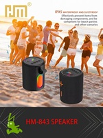 Altavoz Inalámbrico Portátil 2 en 1 Desmontable HM843 con Luz RGB, Bajos Potentes, para Exteriores y Escritorio, Caja de Sonido de Regalo, Venta al por Mayor