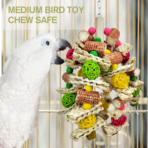 Offre Spéciale : Jouets en Bois Naturel Sûr pour Oiseaux, Perchoir et Jouets à Mâcher pour Perroquets, Anneau de Jouet - Product Image 3
