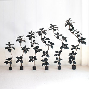 Latest New Arrival <b>Plastic</b> Artificial Rubber <b>Tree</b> Home Living Room Decor Greenery Water Resistant Eco-Friendly - Product Image 1