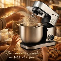 Batteur sur socle électrique professionnel SOHEF 16L 2800W, mélangeur à pâte avec engrenages métalliques, moteur en cuivre, 10+ vitesses, tête inclinable, minuteur numérique LED