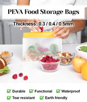 Sac à sandwich réutilisable en PEVA, sans BPA, résistant aux fuites, compatible lave-vaisselle, avec fermeture éclair pour la congélation des aliments, pour le stockage des aliments