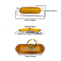 Feux latéraux à LED avec base chromée pour camion, remorque, 12V 24V, camping-car, caravane, feux de dégagement, lampe latérale de bateau, ambre rouge