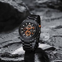 Reloj de Pulsera de Cuarzo para Hombre NAVIFORCE 8047S, Nuevo Diseño de China, de Bajo Costo con Correa de Acero, Resistente al Agua, Cronómetro, para Todo Tipo de Negocios