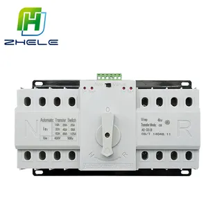 Interruptor de transferência automática, de alta qualidade, ats, dual power, 4p, 63a, 100a, 125a, três fases, quatro fios, 380v, interruptor manual