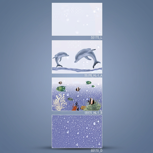 Muestra gratuita de azulejo cerámico para pared de baño de 30x45 cm, 300x450 mm, azul, digital, esmaltado, 12x18 pulgadas, azulejos impermeables para interiores de cocina - Product Image 1