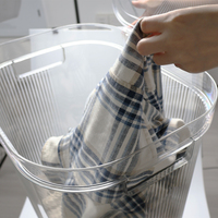 Panier à linge en plastique de grande capacité avec roulettes