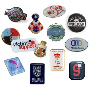 Custom Logo Sublimation Printing Badges Brass Stainless Iron Metal Resin Epoxy Dome Enamel Printed Lapel Pin For Advertising