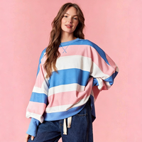 Sweat-shirt décontracté LGBTQ+ Pride, drapeau de la fierté trans, rayé, surdimensionné