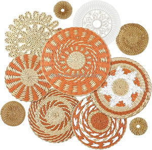 11 pezzi Boho bohémien decorazione da parete di fanerogame marine rustico fattoria appesa cesti estivi cucina decorativa tessuto da parete cesto - Product Image 1