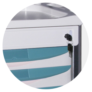 Chariot <span class=keywords><strong>de</strong></span> secours d'urgence MN-DC005 <span class=keywords><strong>de</strong></span> haute qualité avec poubelle intégrée pour le traitement clinique en milieu hospitalier - Product Image 3