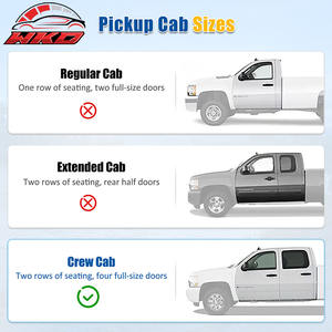 Pare-soleil de fenêtre pour Silverado Sierra 1500 2500 HD Crew Cab 14-19, protection latérale de la vitre de la porte de voiture intégrée au cadre - Product Image 2