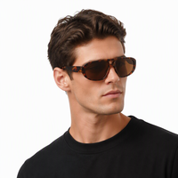Lunettes de soleil aviateur vintage tendance 2026 avec logo personnalisé, monture PC, protection UV400, double pont, carrées, pour hommes et femmes