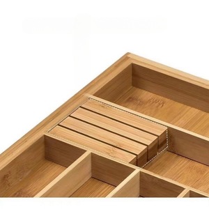Organizador de Cajones Expandible de Madera de Bambú, Bandeja de Almacenamiento Rectangular para Cubiertos, Tipo Vertical YK 024 Shandong - Product Image 3