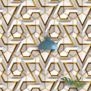 现代室内设计家居装饰防水乙烯基3D几何墙纸客厅卧室背景酒店商店墙壁 - Product Image 2