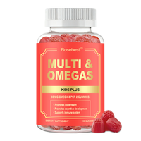 Complément alimentaire multivitaminé et oméga-3 végétalien pour enfants, marque privée OEM, soutien immunitaire et cérébral, avec huile d'algues DHA et EPA
